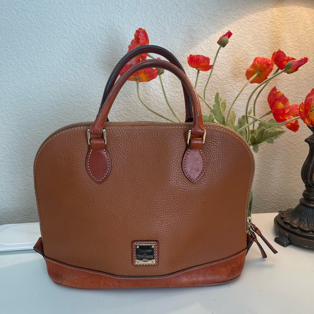 Dooney & Bourke Dome Satchel Brown Leather Handbag
